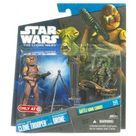 Star Wars Clone Wars Exclusive Special Ops Clone Trooper and Geonosian Drone Action Figure Set