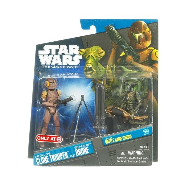 Star Wars Clone Wars Exclusive Special Ops Clone Trooper and Geonosian Drone Action Figure Set