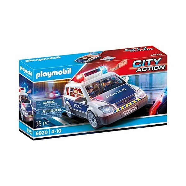 Playmobil 6920 - City Action - Voiture de Police avec Gyrophare et Sirene