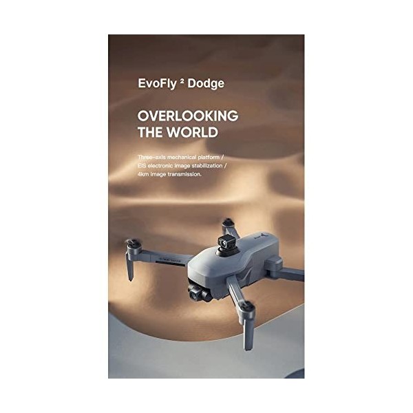 LUXWALLET EvoFly ² Dodge - 45 km/h - Drone GPS 4K - 4KM - Évitement dobstacles - WiFi 5Ghz - Caméra à cardan 3 Axes - Micro 