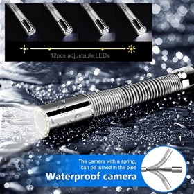 Caméra Canalisation dégout avec DVR, Camera Inspection Canalisation 30M avec Moniteur LED Couleur de 9", Étanche IP68 Caméra