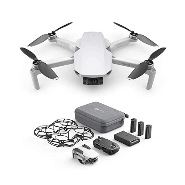 DJI Mavic Mini Combo, drone ultraléger et portable Télécommande, 30 min. Temps de vol, transmission vidéo HD 4 km, cardan 3 a