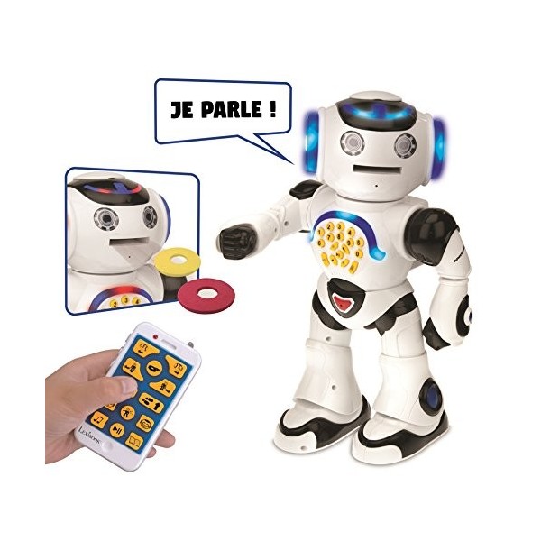 LEXIBOOK Powerman - Robot éducatif interactif pour Jouer Et Apprendre, Danse, Joue De La Musique, Quiz Éducatifs, Lance des D