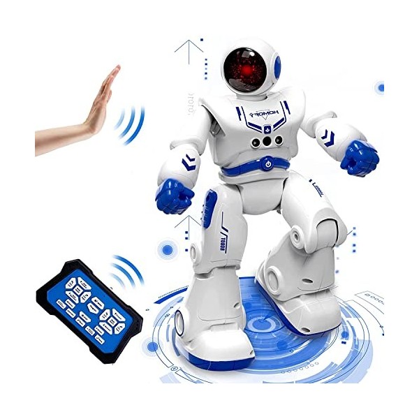 Robot Jouet Garcon 4 5 Ans Robot Enfant Programmable avec RC, Robot Intelligent Geste ContrôLe,Chant Et La Danse,Rechargeable