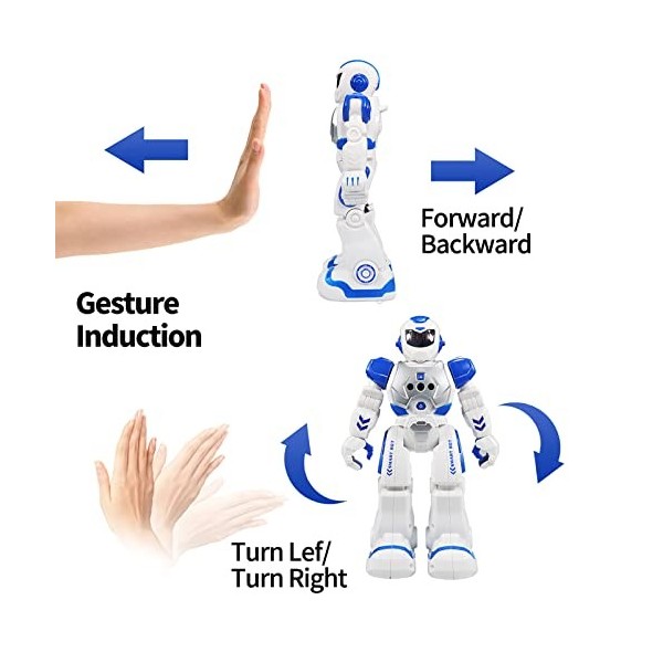 Habeny Robot télécommandé pour Enfants, Robot de détection de Geste, contrôleur Infrarouge, Jouet Robot, Danse, Chant, Marche