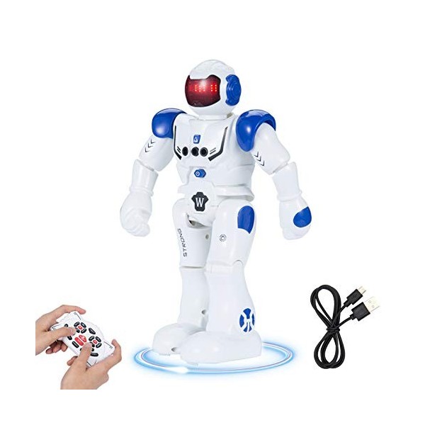 SUNNOW Intelligent Robot Programmable - Contrôle à Distance Jouets Robotique Détection des Gestes Commande Tactile Charge USB