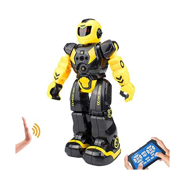 HUSAN Robot Télécommandé pour Les Enfants,Programmable RC Robot Enfant avec Danse Chanter Intelligent contrôleur Infrarouge J