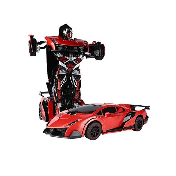 SainSmart Jr. Telecommandé Voiture Robot pour Enfants 1/14, 2 en 1 Transformable Robots Jouet, 2.4 GHz Ferrari RC Voiture Tra