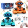 VATOS Lot de 2 robots pour enfants - Jouet télécommandé avec yeux LED - Musique - Dance et reconnaissance des gestes - Progra