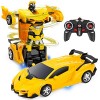 Highttoy Voiture Télécommandée pour Enfants 3-12 Ans,Voiture Robot Transformable Transformateur Voiture RC 2.4GHz Rotation à 