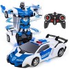 Highttoy Voiture Télécommandée pour Enfants 3-12 Ans,Voiture Robot Transformable Transformateur Voiture RC 2.4GHz Rotation à 