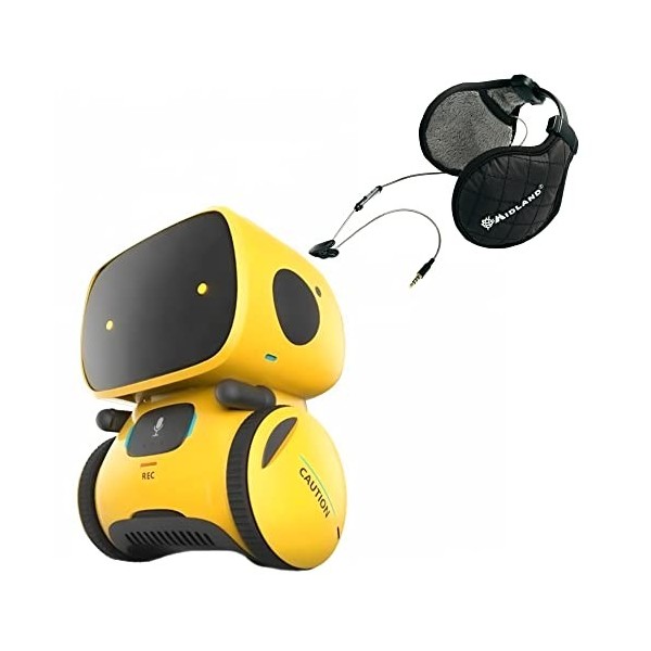 PNI Paquet Robot Intelligent interactif Robo One, Commande vocale, Boutons tactiles, Jaune + Casque Subzero Code C936.19