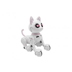 Lexibook Power Kitty-Chat Télécommandé, Robot Intelligent Programmable, Lumière, Son, Blanc/Rose-KITTY01, KITTY01, Blanc/Rose