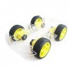 4 roues 2 couches Robot Smart Car Châssis Kits avec Encodeur de Vitesse pour Arduino DIY Jaune 