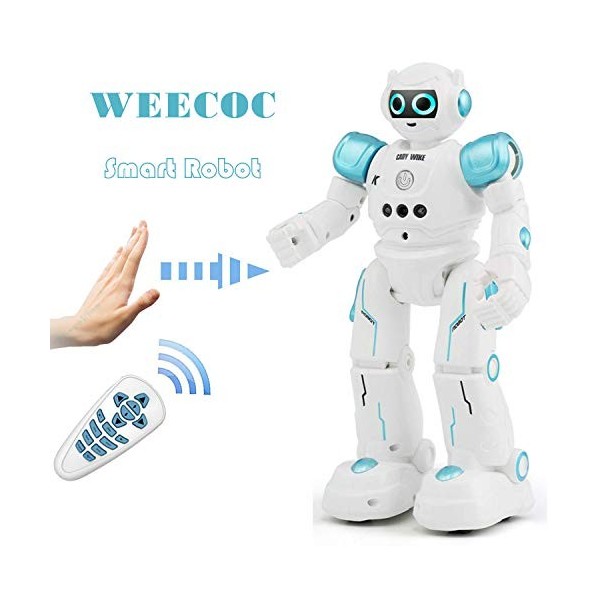 WEECOC RC Robot Jouets Geste Reconnaissance Intelligent Robot Jouets pour Enfants Peut Chanter Danse Parler Cadeau dannivers