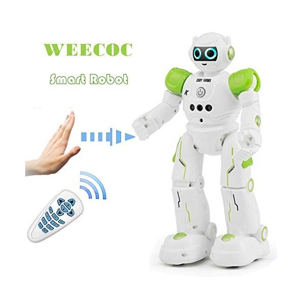 WEECOC RC Robot Jouets Geste Reconnaissance Intelligent Robot Jouets pour Enfants Peut Chanter Danse Parler Cadeau dannivers