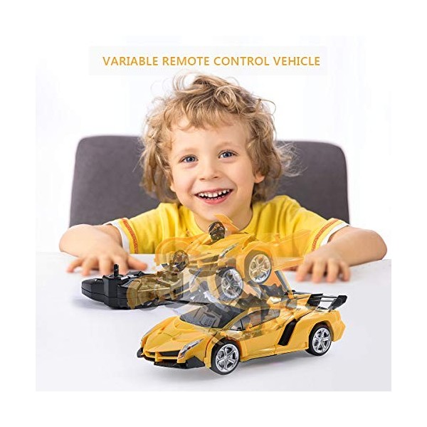 colmanda Voiture de Jouet Robot Déformée, RC Voiture Robot de Transformation, 2 en 1 Voiture Déformée pour Enfants Transforme