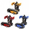 3 Pièces Transformateur Robot Voiture & Robot Transformable Mur Climber Car avec Led et Rotation 360 ° Stunt Car Rc Toy Car p