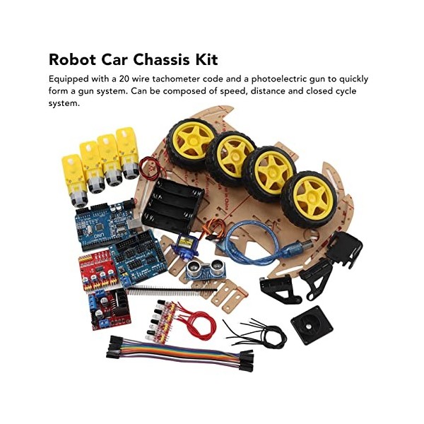 Marhynchus Kit de Châssis de Voiture de Robot Intelligent Bricolage, Plate-Forme de Voiture Intelligente de Robot de Suivi de