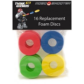 Think Gizmos Disques en Mousse pour Robot Télécommandé RoboShooter - Disques en Mousse de Rechange Uniquement Lot de 16 - C