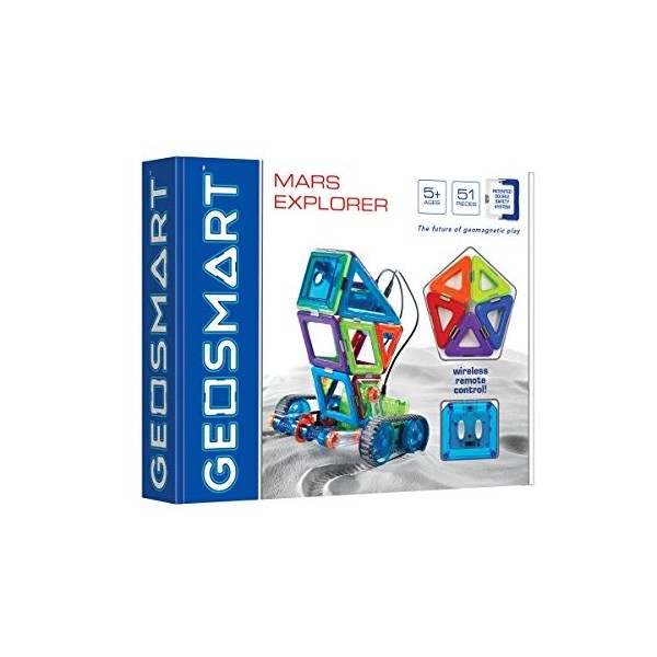 GeoSmart - Jeu de Construction Magnétique - Jeu de Réflexion Educatif - Crée Ton Robot Explorateur de Mars - Développe Ton Im