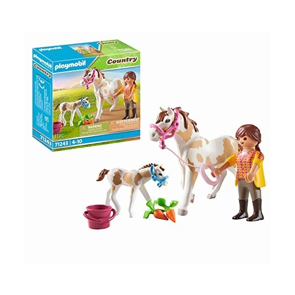 Playmobil 71243 Jument et Poulain- Country - Le Club déquitation - Chevaux Nature