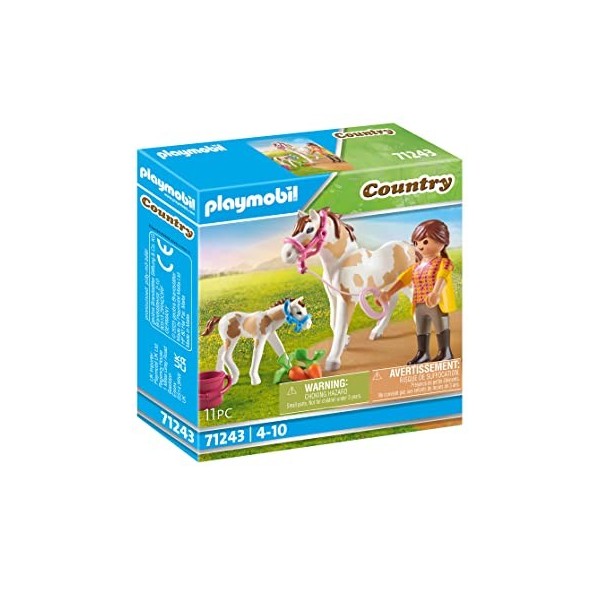 Playmobil 71243 Jument et Poulain- Country - Le Club déquitation - Chevaux Nature