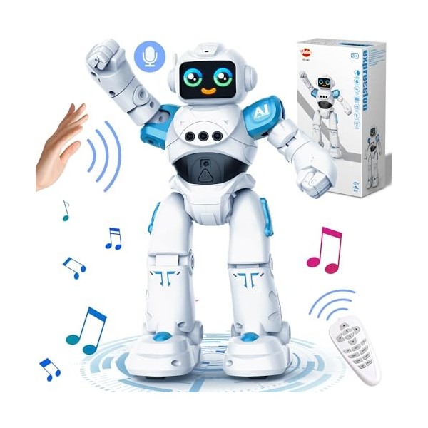 Robot télécommandé à commande gestuelle avec enregistrement vocal
