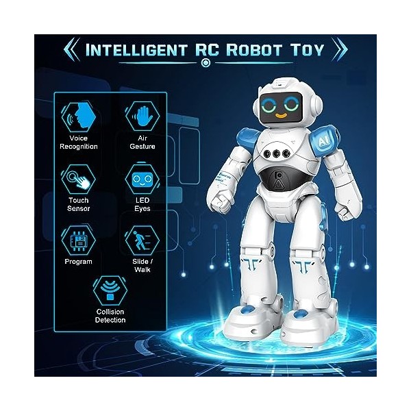 VINGVO Mini robot jouet 939A Jouet Robot Interactif d'Enregistrement de  Reconnaissance Vocale Mini Robot RC Dansant Chantant(Bleu ) - Cdiscount  Jeux - Jouets
