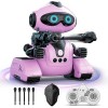 Robot Enfant Jouet, Jouets Robots Télécommandés Rechargeables, Robots Intelligent avec Programmation avec Yeux LED, Musique e