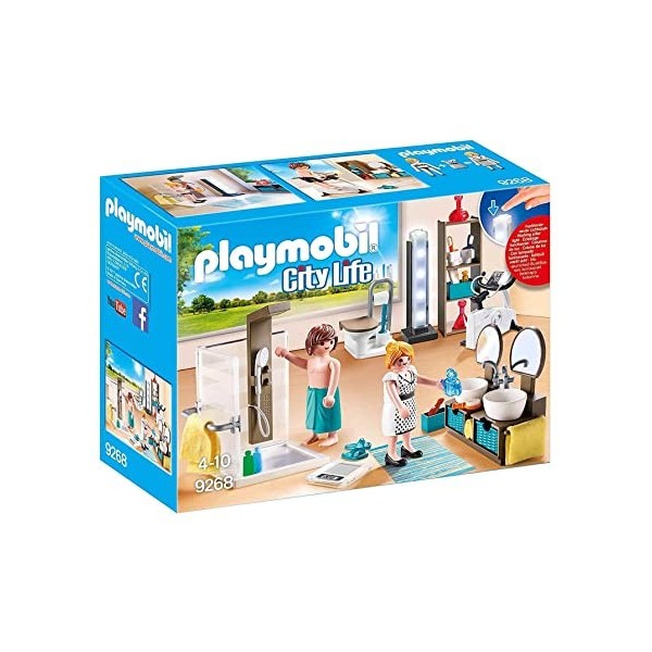 Playmobil 9268 Salle de Bain avec Douche à litalienne- City Life- pour aménager La Maison Moderne