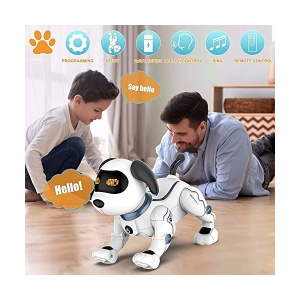 okk Chien Robot Intelligent, Nouvellement Télécommande Chien avec Chanter, Danser, Parler, Jouets éducatifs Précoces Intellig