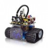 KEYESTUDIO Smart Mini Robot Tank Car Kit V3 pour Arduino IDE avec UNO R3, Module de Suivi de Ligne, capteur à ultrasons, kit 