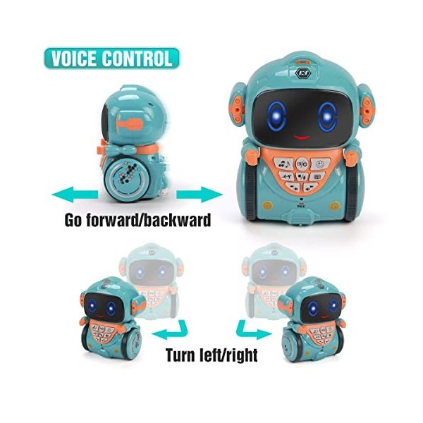 KaeKid Robot jouets pour enfants, robot intelligent interactif avec commande vocale, reconnaissance vocale, chant, danse, rép