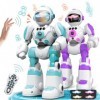 VATOS Robot télécommandé pour enfants, 2 en 1 2,4 GHz avec changement de voix et enregistreur, mouvement de la main programma