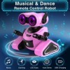 Yerloa Robot Enfant Jouet Fille 4 5 6 7 8 Ans, Jeux Robots Telecommande Rechargeables avec Autocollant.Danse et Musique, Joue