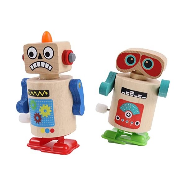 PLANÈTE BOIS - Pack de 12 Robots Marcheurs - FSC - 030168PA - 12 pièces - Multicolore - Bois - Jeu pour Enfant - Récréation -