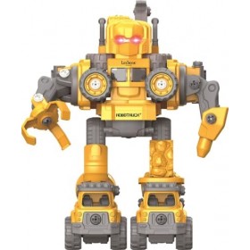 Lexibook ROBD10 Robotruck, Robot en kit 5 en 1 à Construire soi-même, véhicules de Chantier transformables, Construction, tra