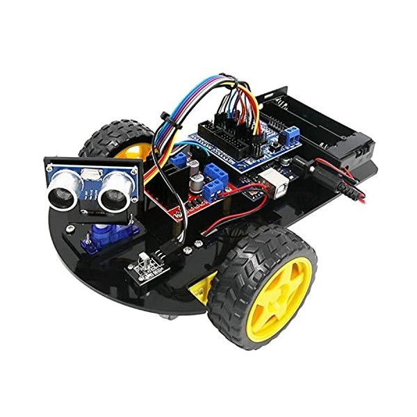 AZDelivery Smart Tracking Robot 2WD Kit DIY Learning Smart Robot Car Kit 2wd Ultrasonic Sensor Module Infrared Remote Control
