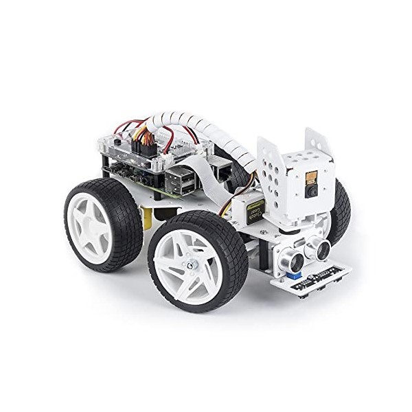 SUNFOUNDER Raspberry Pi Smart Car Kit avec caméra Détection de Visage de Couleur de Voiture AI Robot, Suivi de Ligne, Prend e