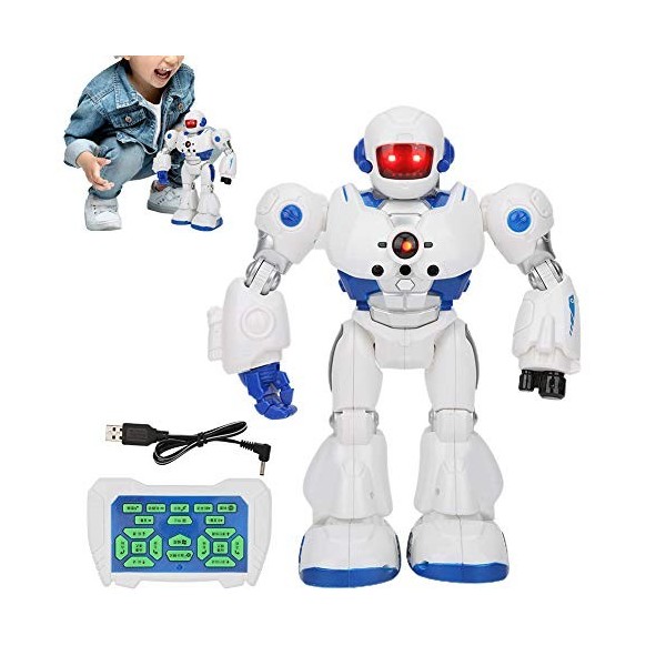 Jouet robot RC, jouet robot télécommandé programmable intelligent avec effet sonore léger Robot électrique intelligent pour l