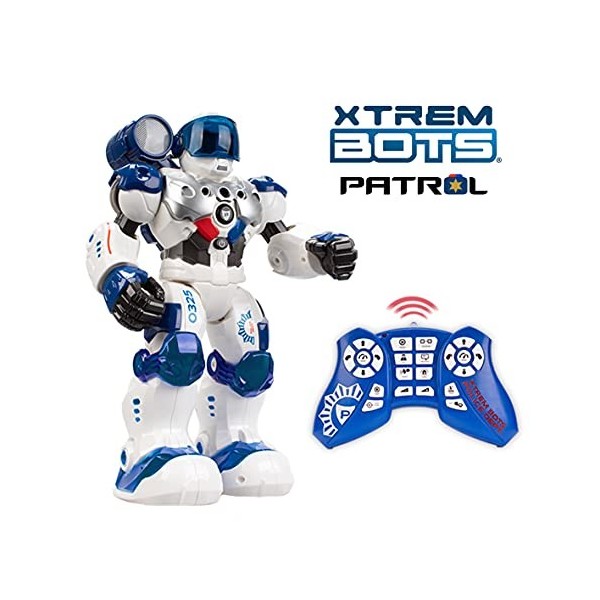 Xtrem Bots Patrol Robot Jouet Police | Robot Enfants De 5 6 7 8 Ans | Robot Intelligent | Jouets Enfants 5 Ans Ou Plus | Robo