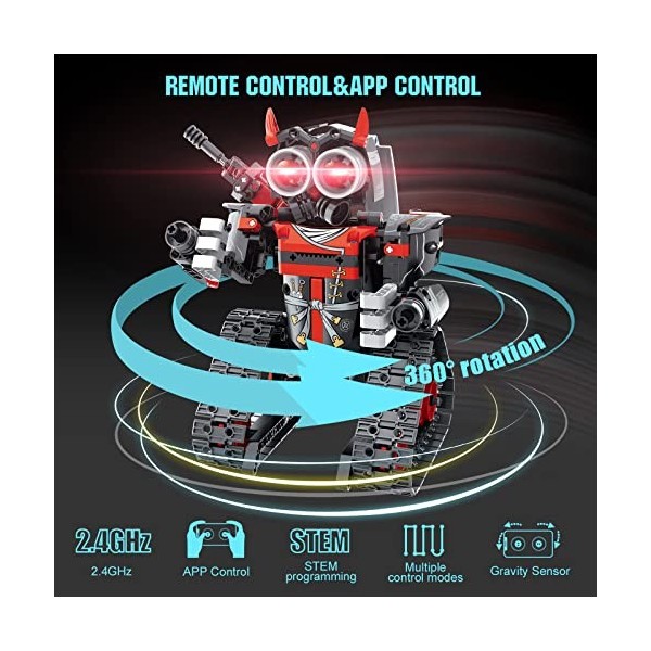 IKIDSUN Jouet Robot Set de Construction télécommandé pour garçons 3 en 1 Contrôle programmable et Via APP Jouets télécommandé