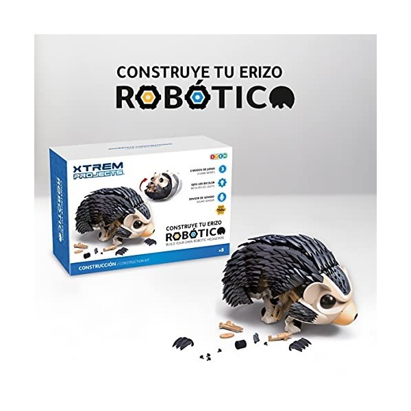 Xtrem Bots - Hérisson robotique, Construire Robot à Monter, Kit Robotica pour Enfants 8 Ans ou Plus, Robots Jouets éducatifs,