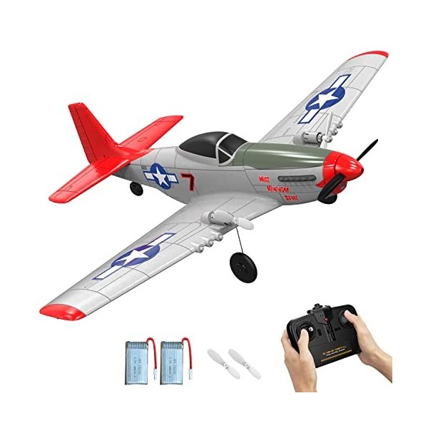 VOLANTEXRC P51D Mustang RTF Jouet davion télécommandé avec télécommande 2 canaux 2,4 GHz RTF Avion radiocommandé pour Adulte