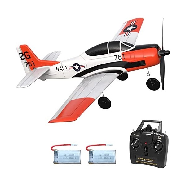 volantexrc Avion RC 4-CH Avion télécommandé prêt à Voler Spitefire Avion radiocommandé pour débutants avec système de stabili