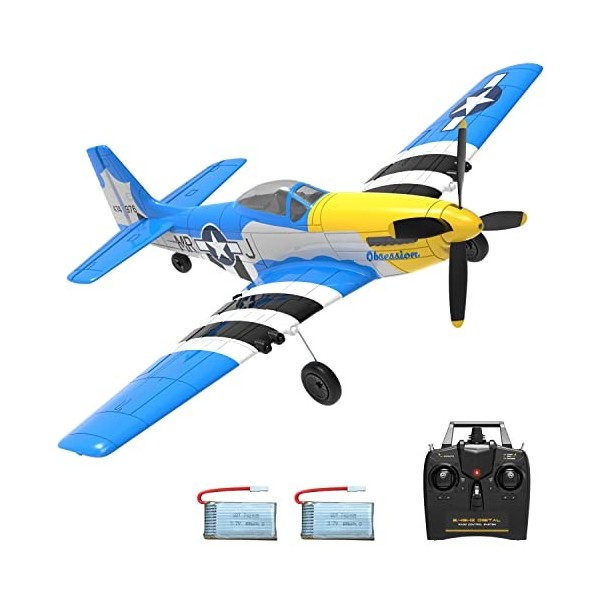 volantexrc Avion RC 4-CH Avion télécommandé prêt à Voler Spitefire Avion radiocommandé pour débutants avec système de stabili