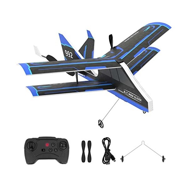 Ushining Avion Télécommandé, 2,4 GHz Avion RC Rechargeable avec Gyroscope Intégré, Matériau Léger et Durable, Facile à Pilote