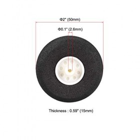 sourcing map RC Avion Roues 2Pcs RC Avion Éponge Roues 2 Pouces x 0,1 Pouces