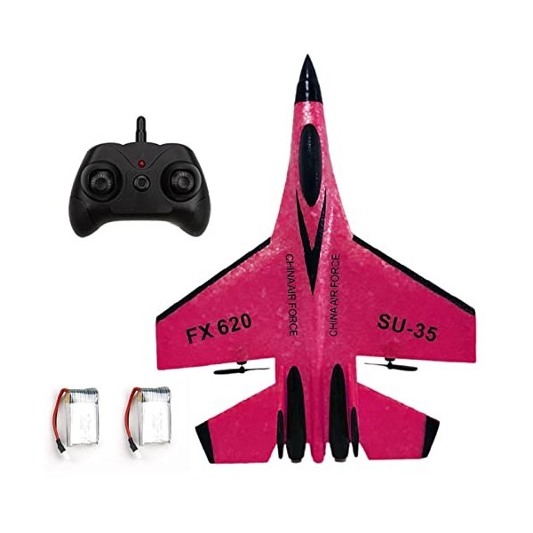 Wincal Avion RC - Modèle davion télécommandé SU-35, Planeur davion à voilure Fixe RC avec lumière, Cadeaux de Jouets pour E